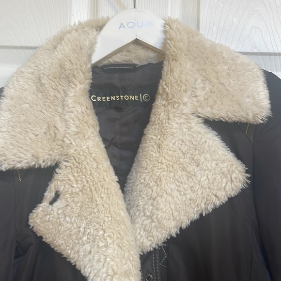 Creenstone size 36 brown with beige fleece bomber jacket - Picture 3 of 7
